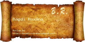 Bagdi Roxána névjegykártya